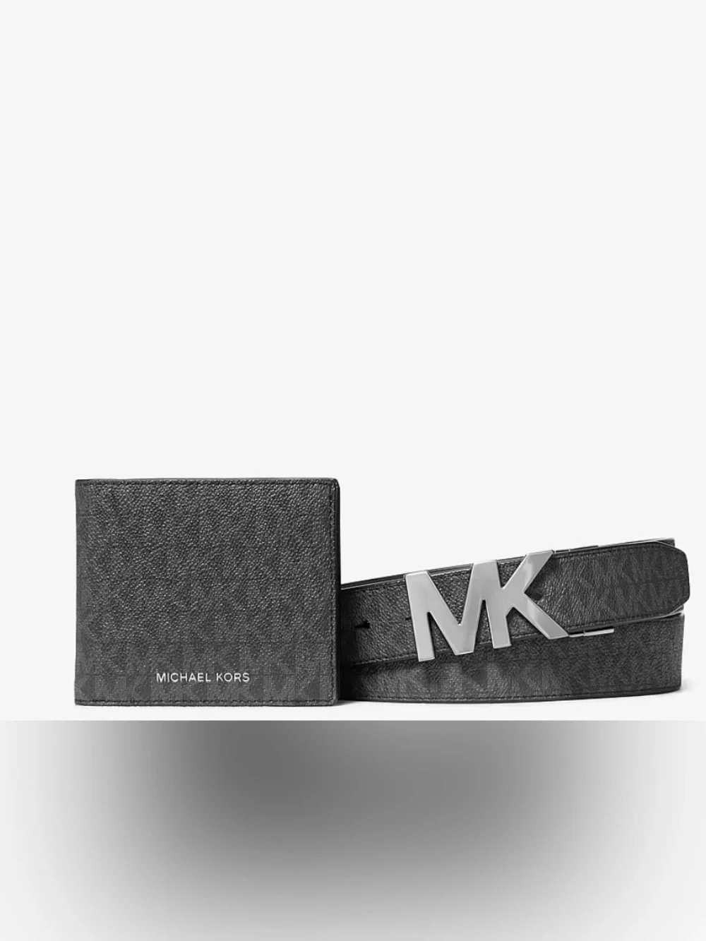 Michael Kors Signature Logo Wallet and Reversible Belt Gift Set